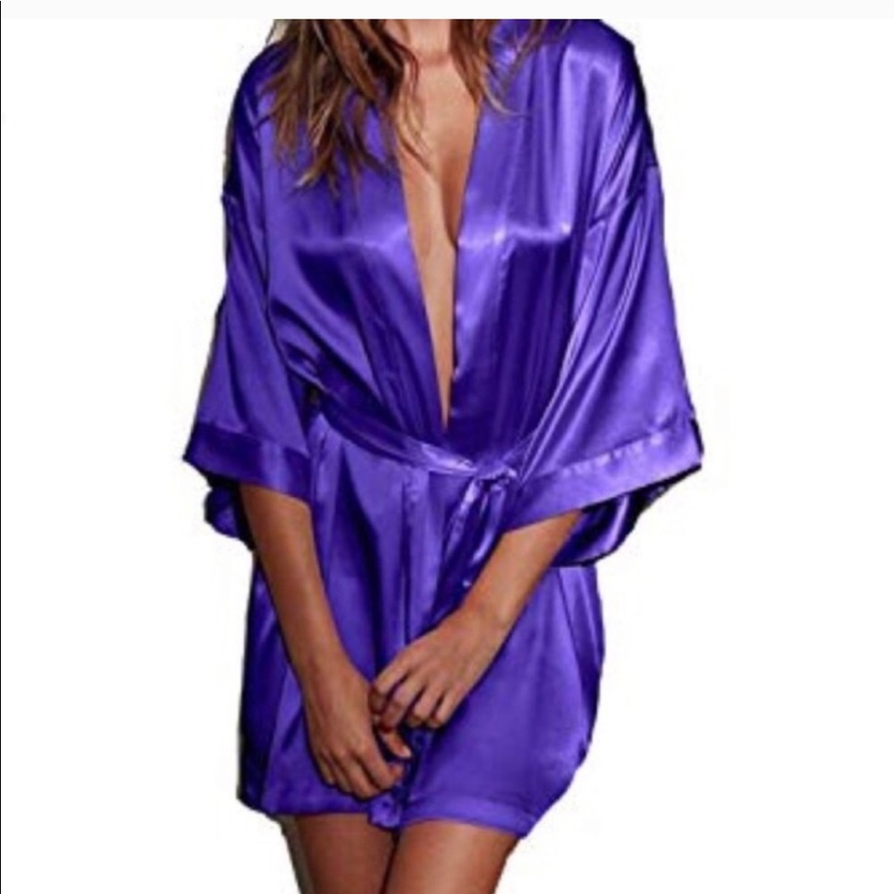 Victoria secret satin purple kimono robe